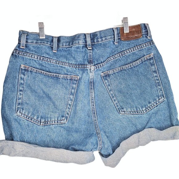 Calvin Klein Mom High Rise Cuffed Jean Shorts - Picture 3 of 7